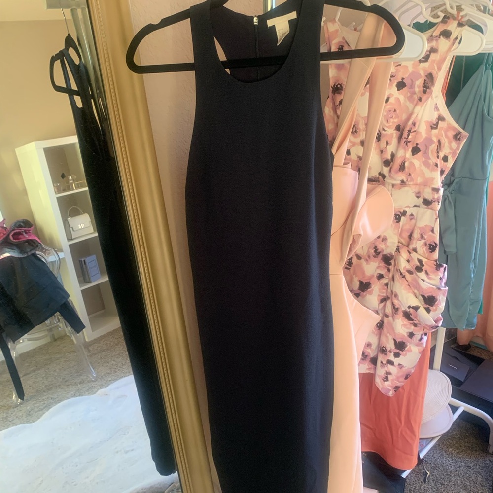 Navy midi dress racer back